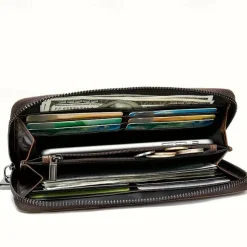 Crocodile Pattern Vintage Genuine Leather Long Wallet For men - Large Capacity Clutch Bag Multi-card Card Holder Coin Purse Wallet