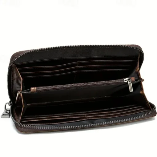 Crocodile Pattern Vintage Genuine Leather Long Wallet For men - Large Capacity Clutch Bag Multi-card Card Holder Coin Purse Wallet