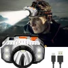 cross-border mini small headlight outdoor night fishing miner's lamp led head-mounted flashlight waterproof usb rechargeable strong light headlight