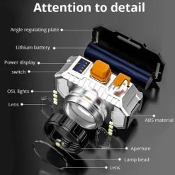 cross-border mini small headlight outdoor night fishing miner's lamp led head-mounted flashlight waterproof usb rechargeable strong light headlight