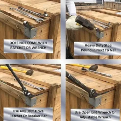 Crowbar Adapter Head, Crowbar Adapter Head Tool, Extra Strong Crowbar with Adjustable Angle Head, Infinite Ratchet Angle and Ratchet Lever Adapter Head