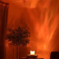 Crown Rotating Water Ripple Nightlight Ocean Wave Projector Lamp Creative Bedside Flame Ambiance Light Romantic Gift Starry Projection Light for Bedrooms, Meditation and Stress Relief