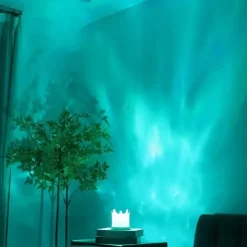 Crown Rotating Water Ripple Nightlight Ocean Wave Projector Lamp Creative Bedside Flame Ambiance Light Romantic Gift Starry Projection Light for Bedrooms, Meditation and Stress Relief
