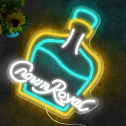 Crown Royal Bottle Shape LED Neon Sign Light Bar Light USB Powered for Home Bedroom Bar Club Pub Party Wall Art Decoration Halloween Hanging Bar Club Light