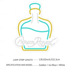 Crown Royal Bottle Shape LED Neon Sign Light Bar Light USB Powered for Home Bedroom Bar Club Pub Party Wall Art Decoration Halloween Hanging Bar Club Light