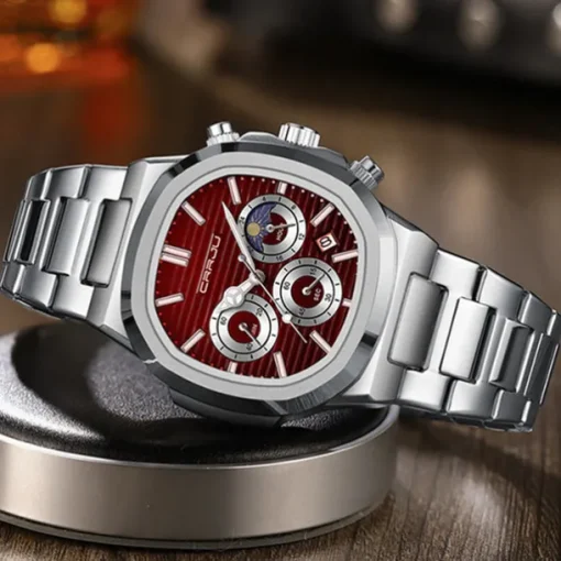CRRJU Casual Sporty Brand Stainless Steel Band Wristwatches for Men New Chronograph Quartz Watches with Date 2309