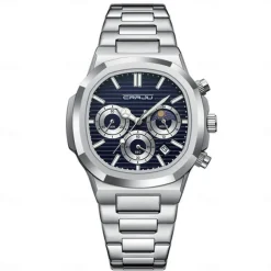 CRRJU Casual Sporty Brand Stainless Steel Band Wristwatches for Men New Chronograph Quartz Watches with Date 2309