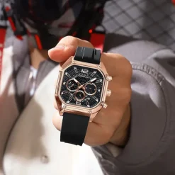 CRRJU Men Quartz Watch Creative Fashion Casual Wristwatch Luminous Calendar Waterproof Decoration Silicone Gel Watch