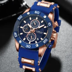 CRRJU Men Watches Top Brand Luxury Quartz Silicone Strap Sport Waterproof Clock with Luminious Quartz Watch