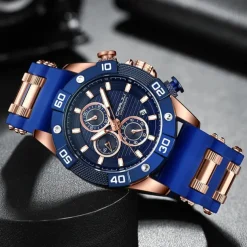 CRRJU Men Watches Top Brand Luxury Quartz Silicone Strap Sport Waterproof Clock with Luminious Quartz Watch