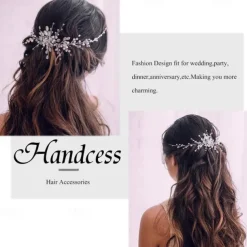 Crystal Bride Wedding Hair Comb Silver Rhinestone Bridal Hair Clip Sparkly Hair Piece Gem Hair Accessories for Women and Girls