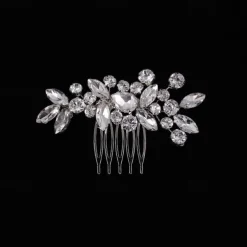 Crystal Bride Wedding Hair Comb Silver Rhinestone Bridal Hair Clip Sparkly Hair Piece Gem Hair Accessories for Women and Girls (Silver)