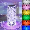 Crystal Light Lamp Color Changing Lamps Table Lamp with Touch Control Diamond LED Night Light Rechargeable Rose Romantic Date Lighting Decor for Festival, Home, Restaurant, Bar