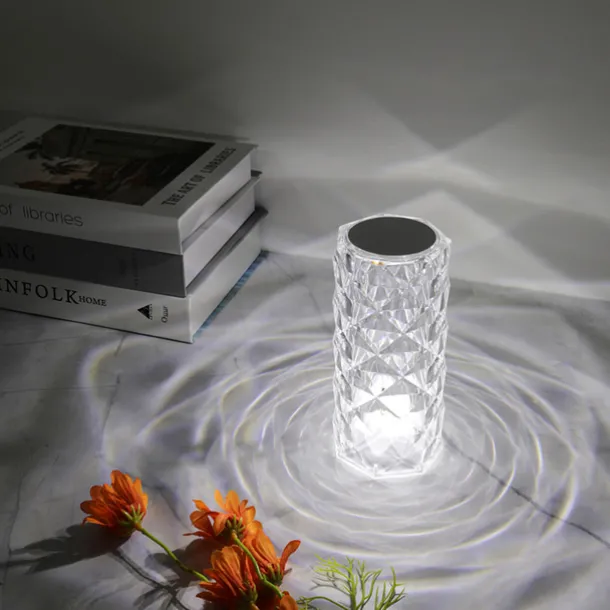 Crystal Light Lamp Color Changing Lamps Table Lamp with Touch Control Diamond LED Night Light Rechargeable Rose Romantic Date Lighting Decor for Festival, Home, Restaurant, Bar