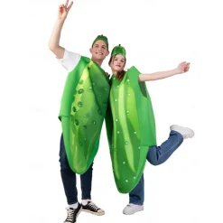 Cucumber Halloween Cosplay Costume Funny Costumes Carnival Costume Cosplay Adults' Men's Women's Carnival Masquerade Mardi Gras Performance Party Halloween Easy Halloween Costumes Dress Up
