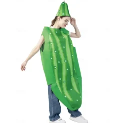 Cucumber Halloween Cosplay Costume Funny Costumes Carnival Costume Cosplay Adults' Men's Women's Carnival Masquerade Mardi Gras Performance Party Halloween Easy Halloween Costumes Dress Up