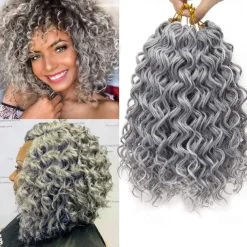 Curl Crochet hair for Black Women Short Beach Curl crochet hair Bohemian Crochet Braids Natural Black Deep Wave Braiding hair Extensions