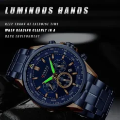 CURREN Man WristWatch Waterproof Chronograph Date Men Watch Military Top Brand Luxury Stainless Steel Sport Male Clock Gift 8399
