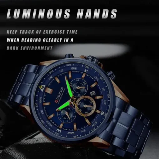 CURREN Man WristWatch Waterproof Chronograph Date Men Watch Military Top Brand Luxury Stainless Steel Sport Male Clock Gift 8399