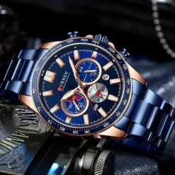 CURREN Men Quartz Watch Fashion Business Wristwatch Luminous Calendar Waterproof Decoration Steel Watch