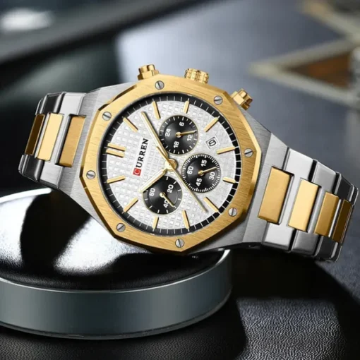 CURREN Men Quartz Watch Fashion Business Wristwatch Luminous Calendar Waterproof Decoration Steel Watch