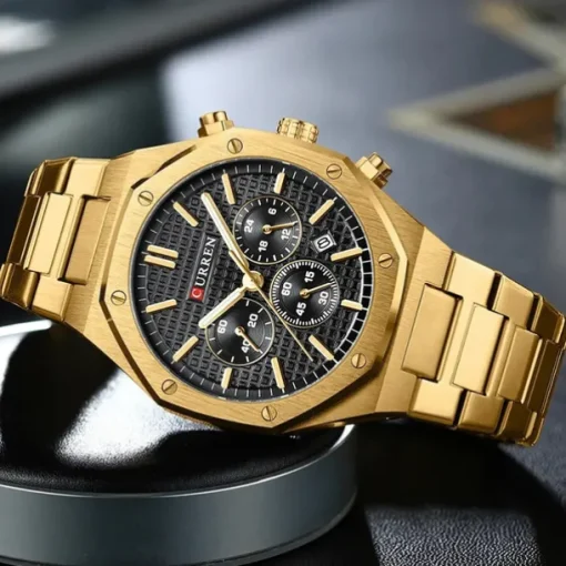 CURREN Men Quartz Watch Fashion Business Wristwatch Luminous Calendar Waterproof Decoration Steel Watch