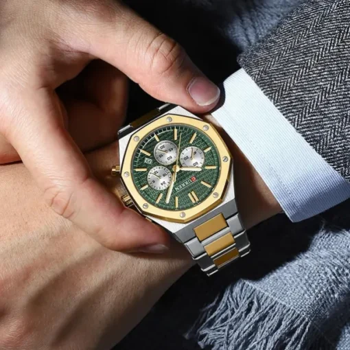 CURREN Men Quartz Watch Fashion Business Wristwatch Luminous Calendar Waterproof Decoration Steel Watch