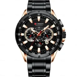 CURREN Men Quartz Watch Outdoor Fashion Casual Wristwatch Luminous Calendar Waterproof Decoration Steel Watch