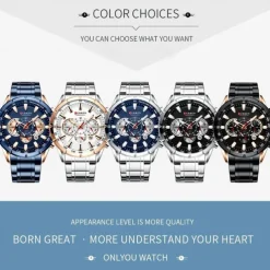 CURREN Men Quartz Watch Outdoor Fashion Casual Wristwatch Luminous Calendar Waterproof Decoration Steel Watch