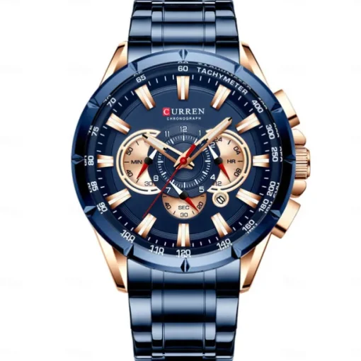 CURREN Men Quartz Watch Outdoor Fashion Casual Wristwatch Luminous Calendar Waterproof Decoration Steel Watch