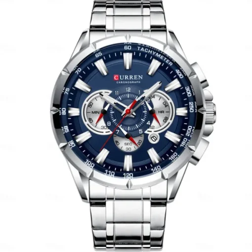 CURREN Men Quartz Watch Outdoor Fashion Casual Wristwatch Luminous Calendar Waterproof Decoration Steel Watch