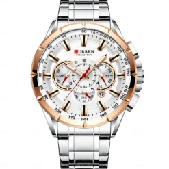 CURREN Men Quartz Watch Outdoor Fashion Casual Wristwatch Luminous Calendar Waterproof Decoration Steel Watch