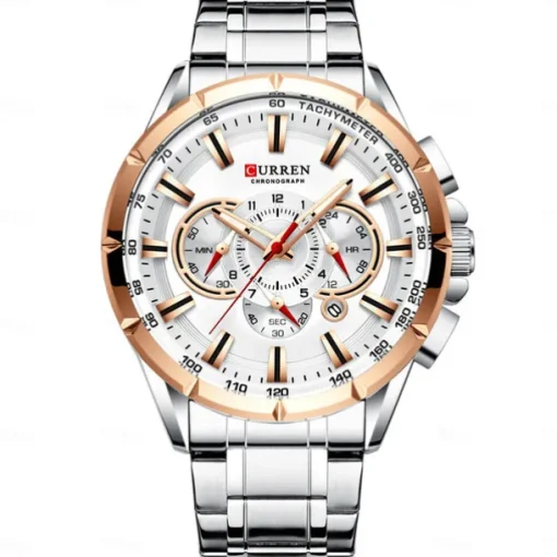 CURREN Men Quartz Watch Outdoor Fashion Casual Wristwatch Luminous Calendar Waterproof Decoration Steel Watch