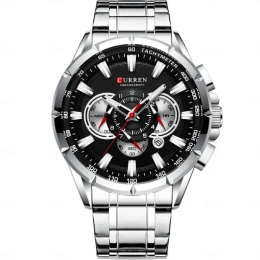 CURREN Men Quartz Watch Outdoor Fashion Casual Wristwatch Luminous Calendar Waterproof Decoration Steel Watch