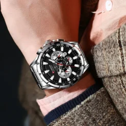 CURREN Men Quartz Watch Outdoor Fashion Casual Wristwatch Luminous Calendar Waterproof Decoration Steel Watch