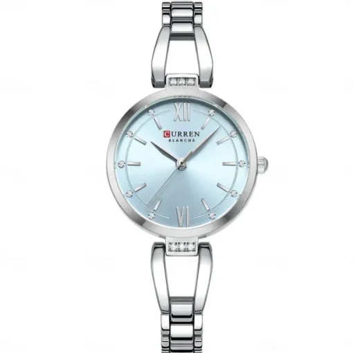 CURREN Women Quartz Watch Minimalist Fashion Wristwatch Waterproof Decoration Stainless Steel Watch