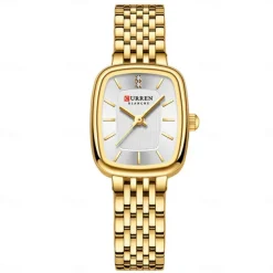 CURREN Women Quartz Watch Creative Minimalist Fashion Casual Waterproof Decoration Stainless Steel Watch