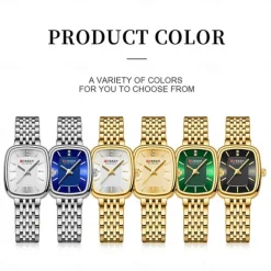 CURREN Women Quartz Watch Creative Minimalist Fashion Casual Waterproof Decoration Stainless Steel Watch