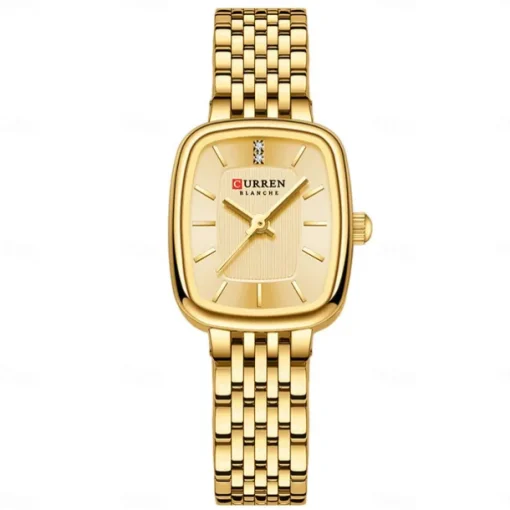 CURREN Women Quartz Watch Creative Minimalist Fashion Casual Waterproof Decoration Stainless Steel Watch
