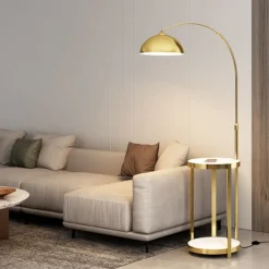 Curved Floor Lamp for Living Room, Modern Farmhouse Industrial Standing Lamp, Black Tall Lamp with Metal Shade, Suitable for Bedroom Office Sofa, Bulb Included, 360° Rotatable Arm 110-240V