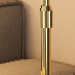 Curved Floor Lamp for Living Room, Modern Farmhouse Industrial Standing Lamp, Black Tall Lamp with Metal Shade, Suitable for Bedroom Office Sofa, Bulb Included, 360° Rotatable Arm 110-240V