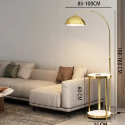 Curved Floor Lamp for Living Room, Modern Farmhouse Industrial Standing Lamp, Black Tall Lamp with Metal Shade, Suitable for Bedroom Office Sofa, Bulb Included, 360° Rotatable Arm 110-240V