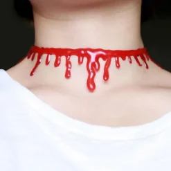Cut Bloody Necklaces Halloween Props Jewelry Irregular Bloodstained Necklaces Halloween Creative Necklaces