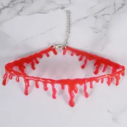 Cut Bloody Necklaces Halloween Props Jewelry Irregular Bloodstained Necklaces Halloween Creative Necklaces