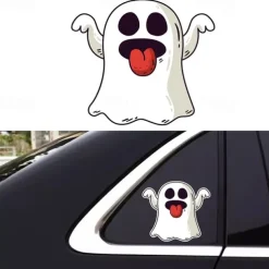 Cute Halloween Ghost Stickers for Cars Vinyl Waterproof Funny Face Halloween Peeker Funny Decorations for Car Windshield Window Decals