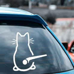Cute Kitten Cat Car Windshield Wiper Art Sticker Decor Lovely Animal Cat Mural Art Decal for Car Rear Wiper