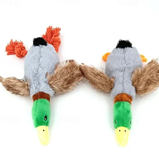 Cute Plush Duck Sound Toy Stuffed Squeaky Animal Squeak Dog Toy Cleaning Tooth Dog Chew Rope Toys