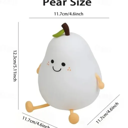 Cute Sleeping Silicone Night Light Gift Bedroom Sleeping Bedside Tap Light LED Pear Shape Night Light 5V USB Rechargeable Dimmable Touch Silicone RGB Desk Lamp Bedroom Decoration Kids Gift Baby Light