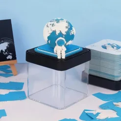 3D Art 2024 2025 Calendar Memo Pad - Creative Earth Paper Carving Sticky Note with Tear-off Calendars Everyday Planner English Language