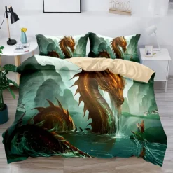 3D Bedding Dragon print Print Duvet Cover Bedding Sets Comforter Cover with 1 print Print Duvet Cover or Coverlet，2 Pillowcases for Double/Queen/King